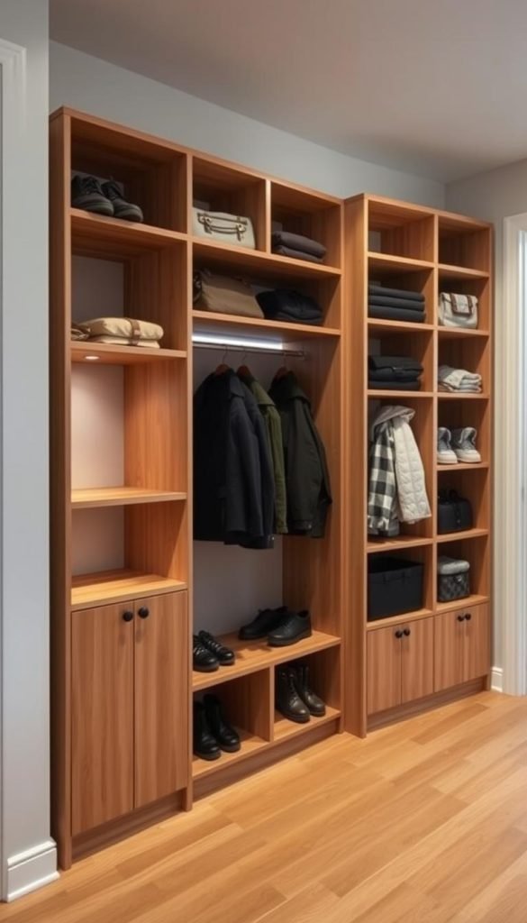 entryway storage shelves