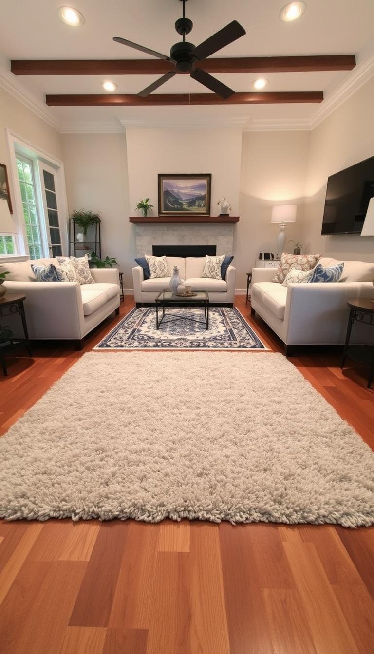 How Do I Layer Rugs Effectively in a High-Traffic Area?