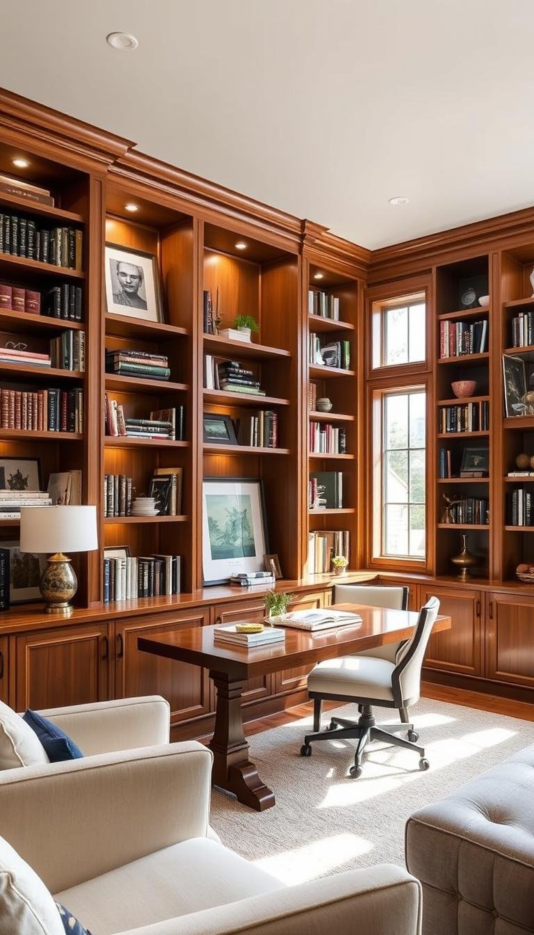 What Are the Best Ideas for Custom Built-In Shelving in a Study?