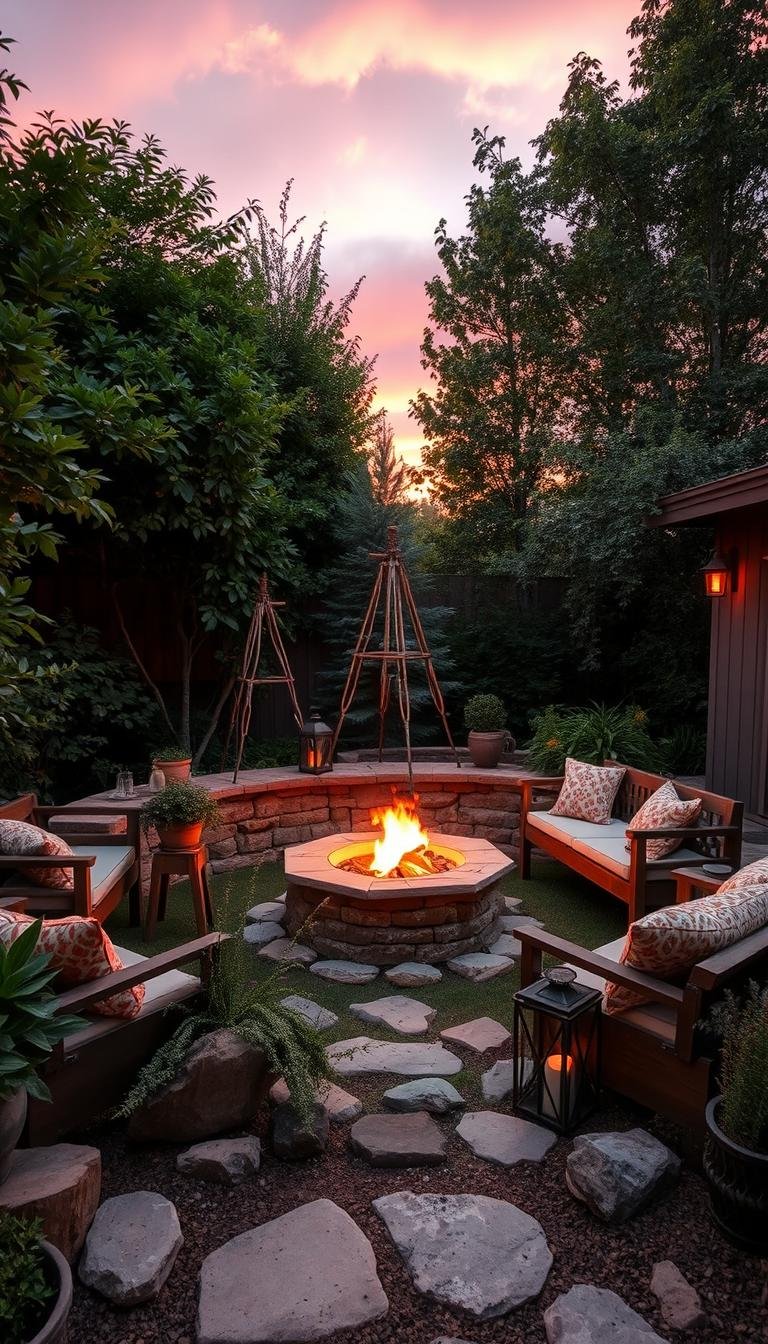 What Are the Essential Decor Elements Around a Backyard Fire Pit?