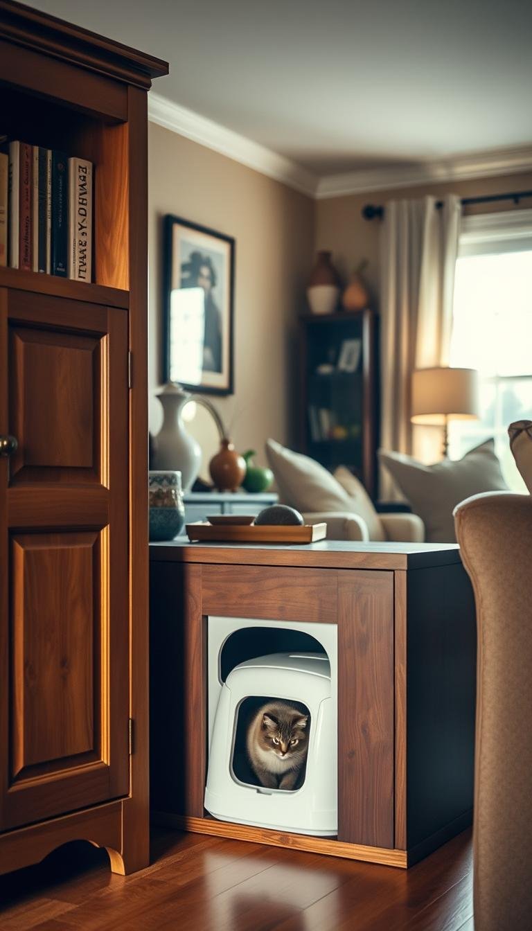 What’s the easiest way to add a hidden cat litter box in plain sight?