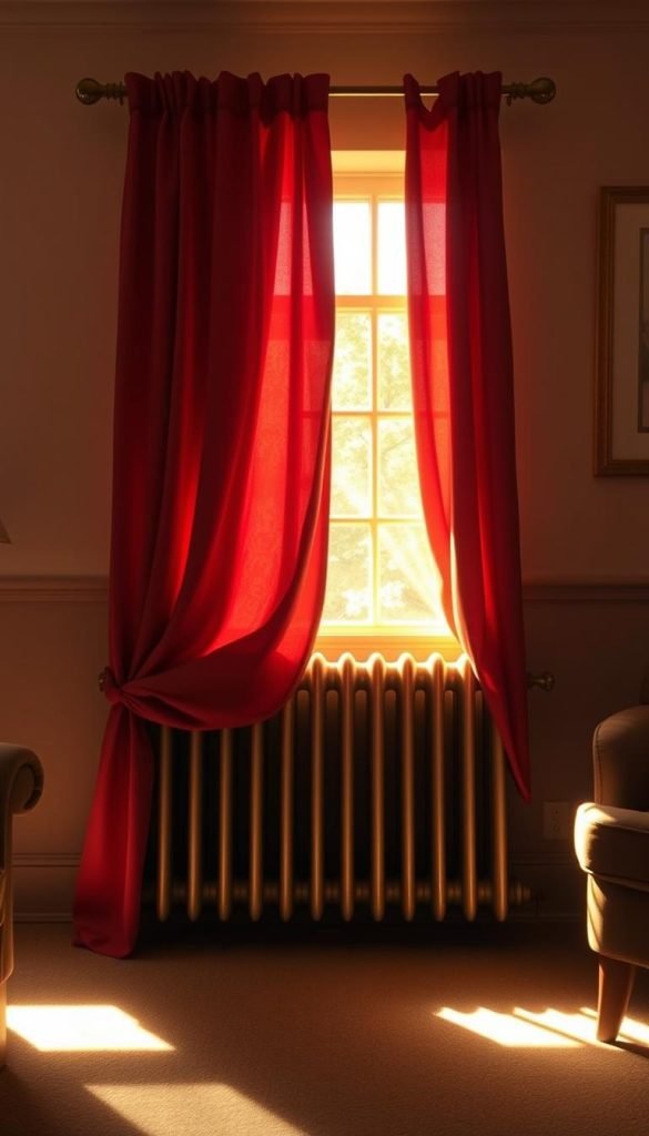 curtains and radiators
