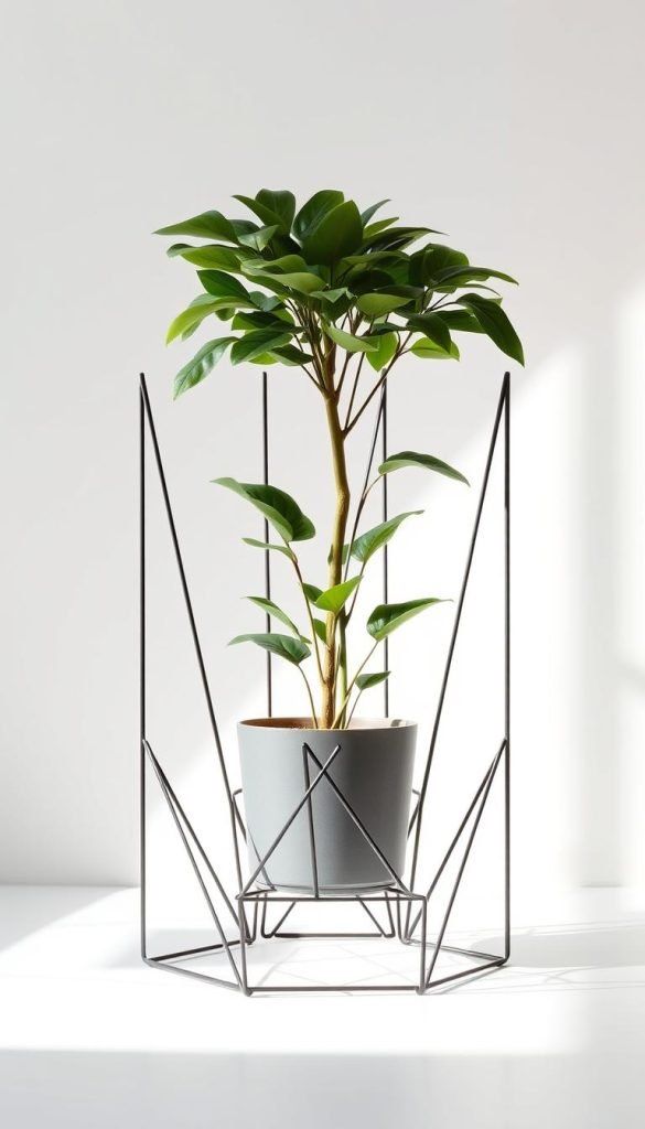 geometric wire plant stand