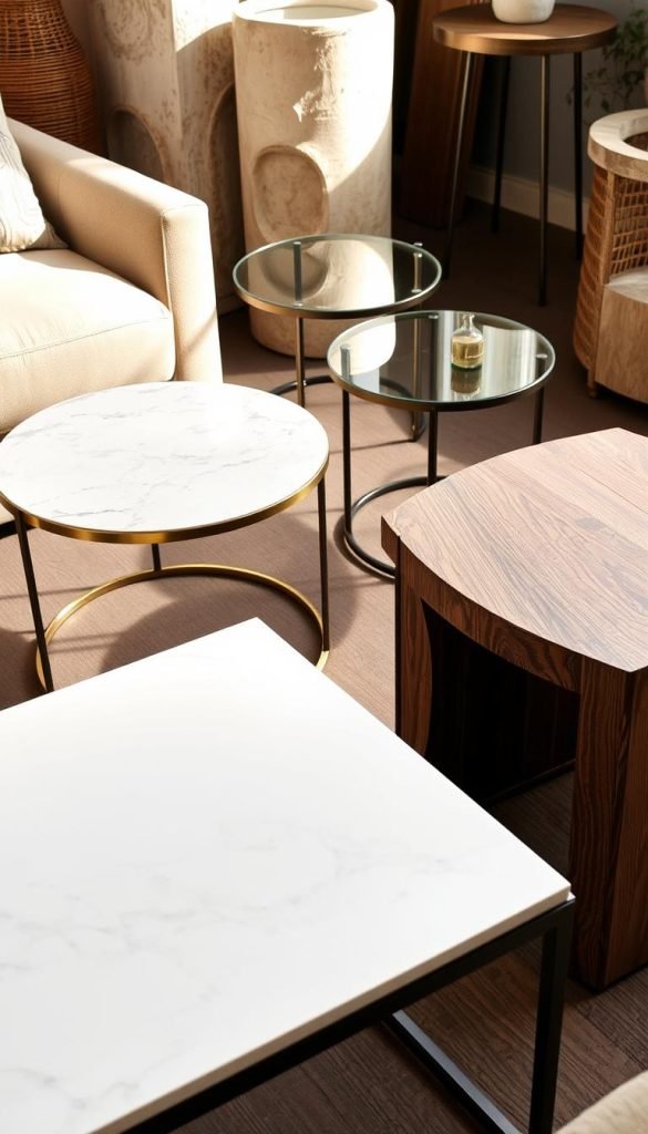 materials side tables