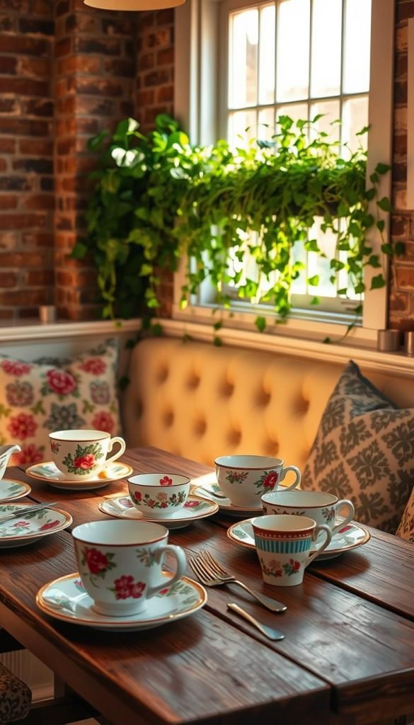 mixing prints breakfast nook