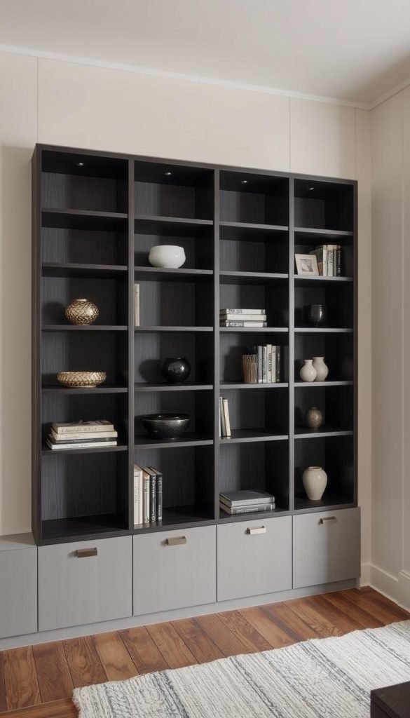 modern built-in shelves