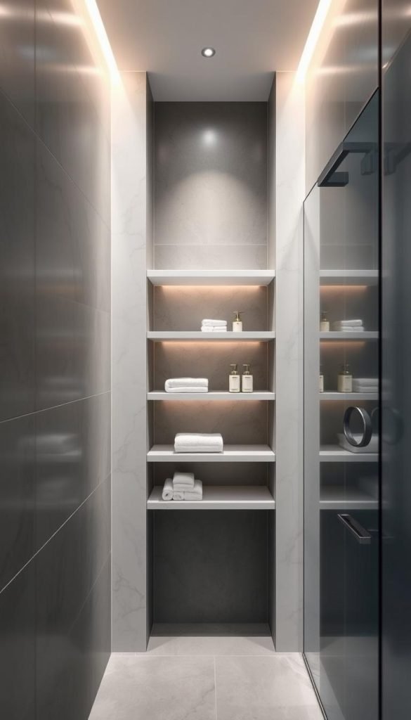 vertical shower niches