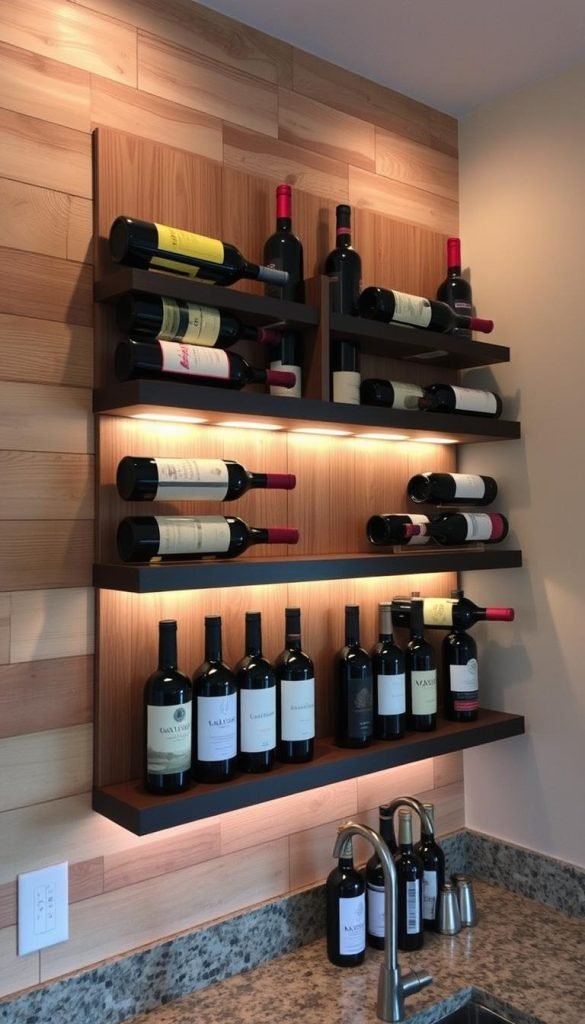 wall-mounted wine