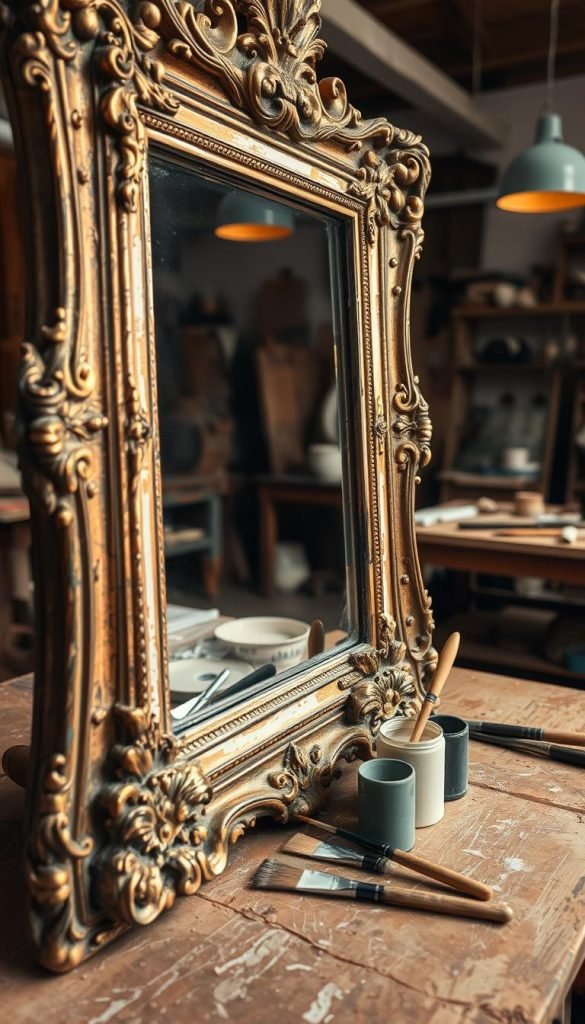 Antique mirror frame painting techniques