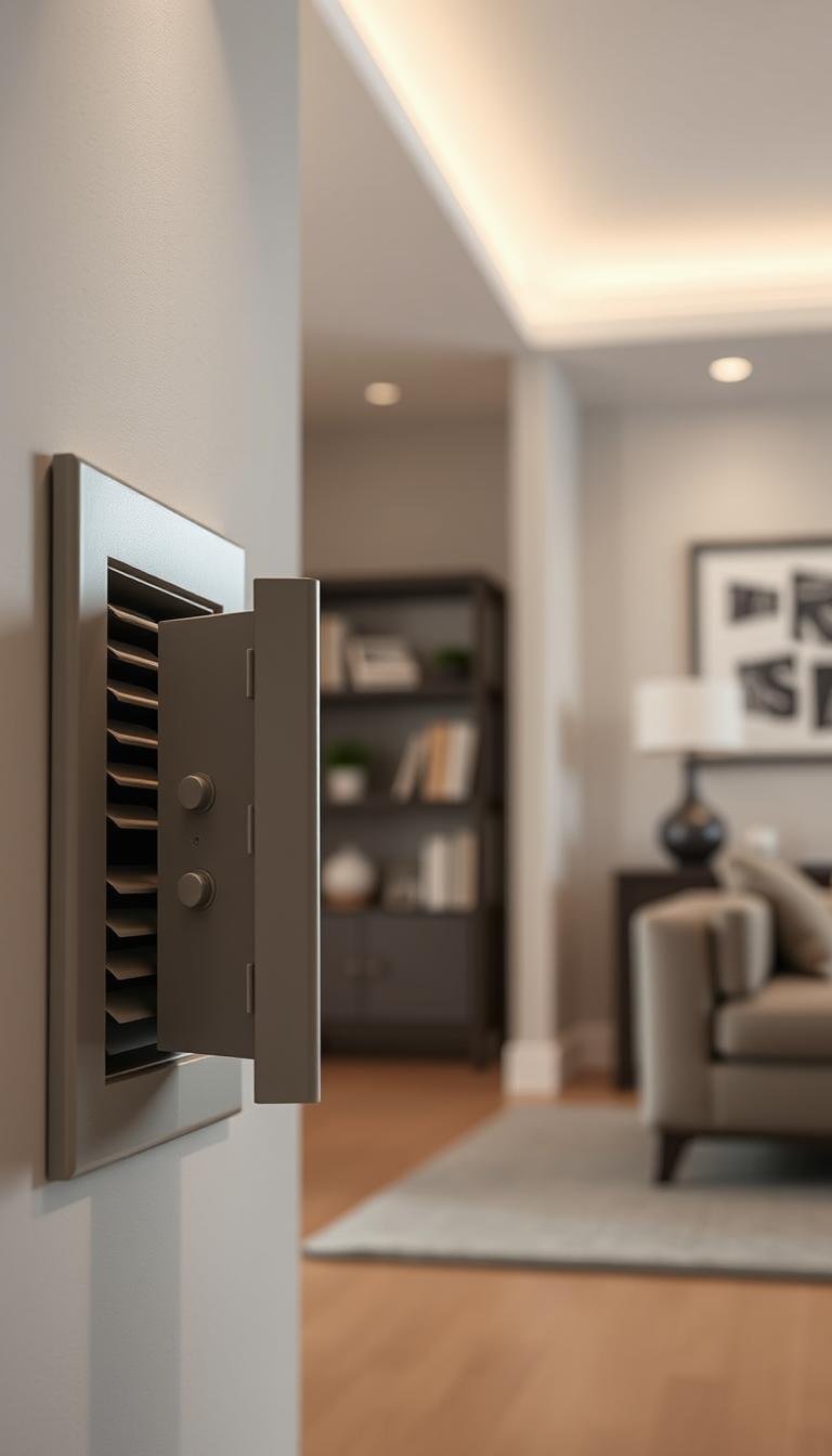 How can I add a hidden safe that looks like a regular wall vent?