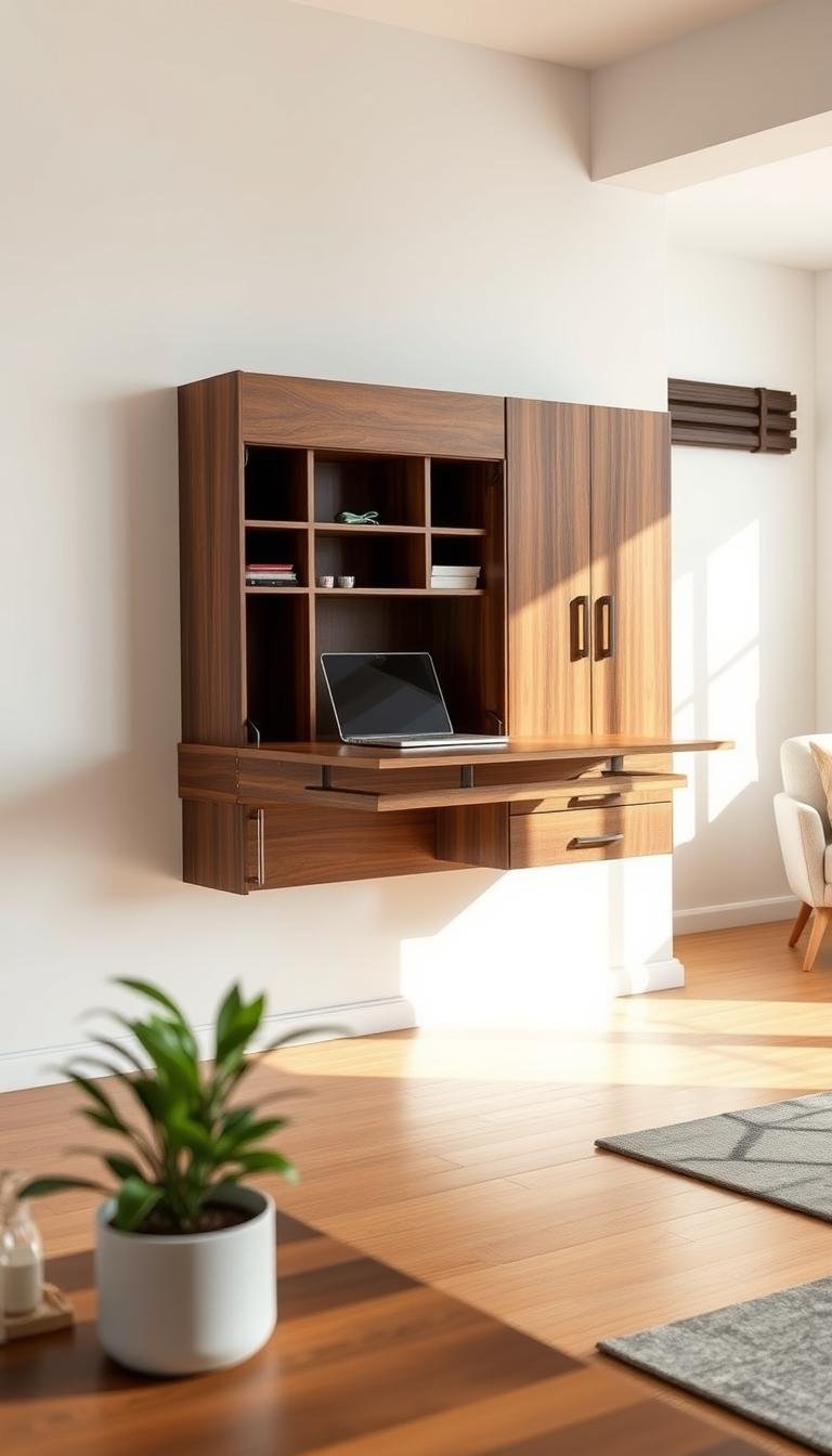 How can I make a DIY Murphy desk that looks like a piece of art?