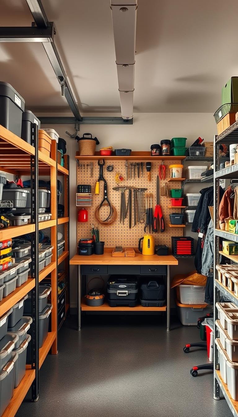 How can I make my garage look organized without built-ins?