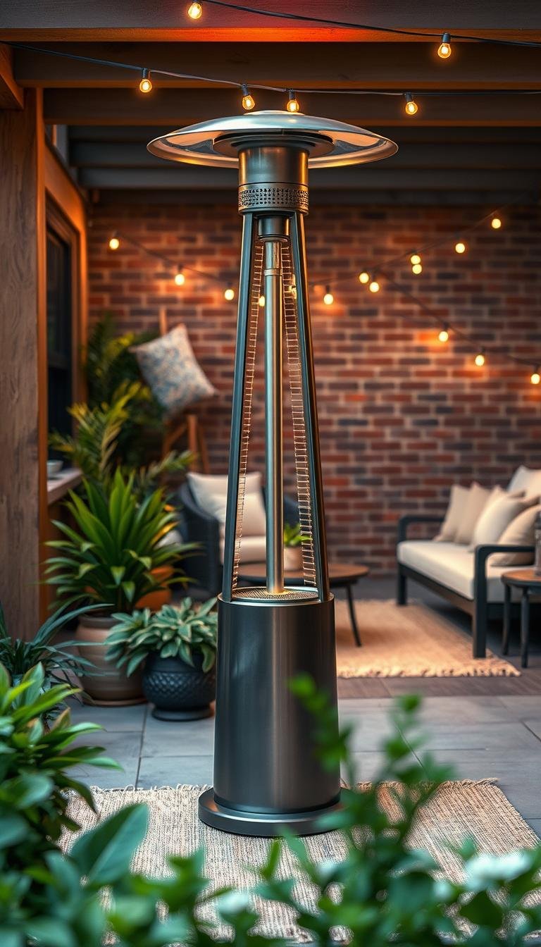 How can I make my patio heater double as décor?