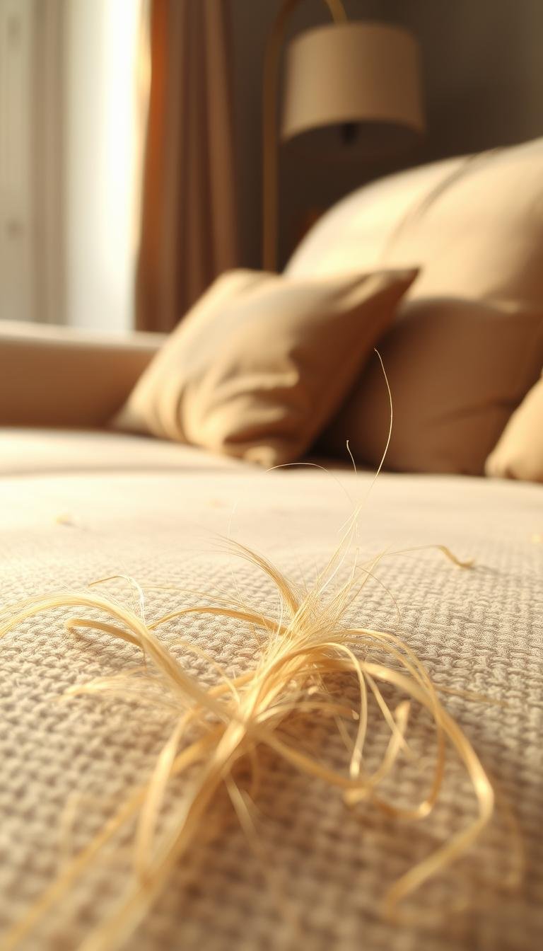 How do I pick a sofa fabric that hides golden retriever hair?