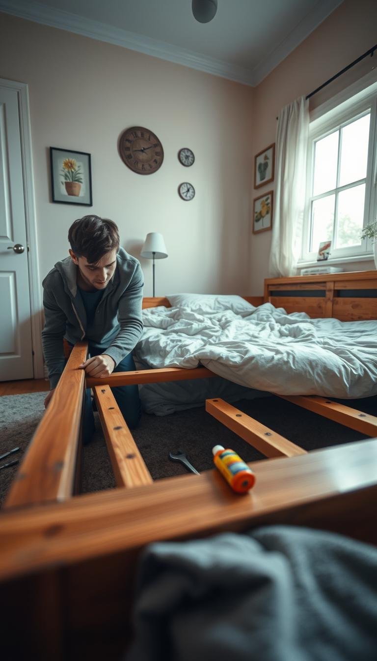 How do I stop my bed from creaking every time I roll over?