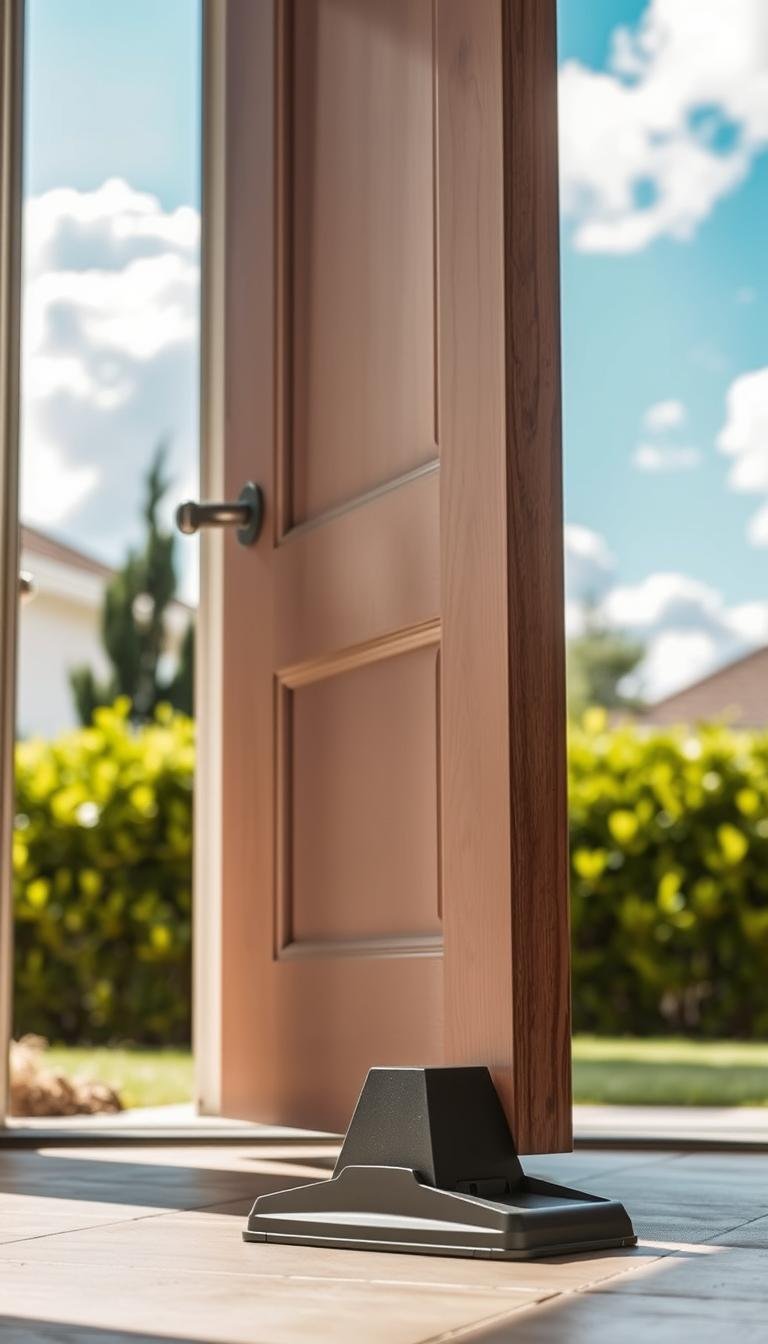 How do I stop my front door from slamming in the wind?