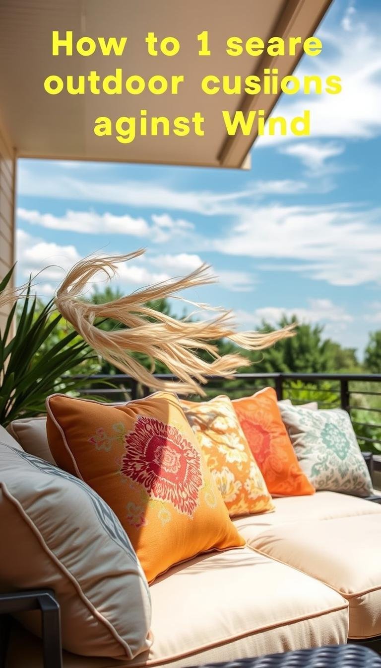 How do I stop my outdoor cushions from blowing away in wind?