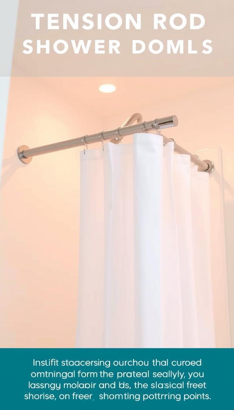 What are the best tension-rod hacks for a shower with no drill holes?