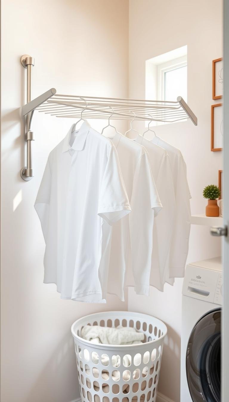 What are the best wall-mounted drying racks for tiny laundry rooms?