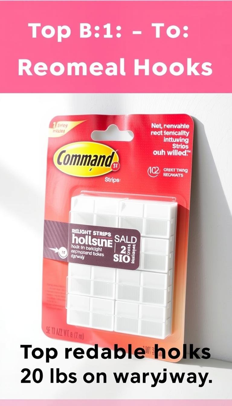 What are the top removable hooks that hold 20 lbs on drywall?