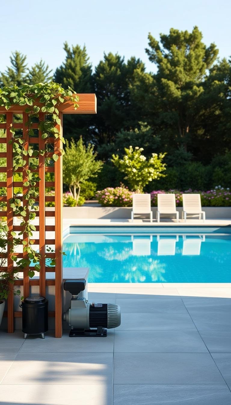 What’s the best way to hide pool equipment with stylish screening?