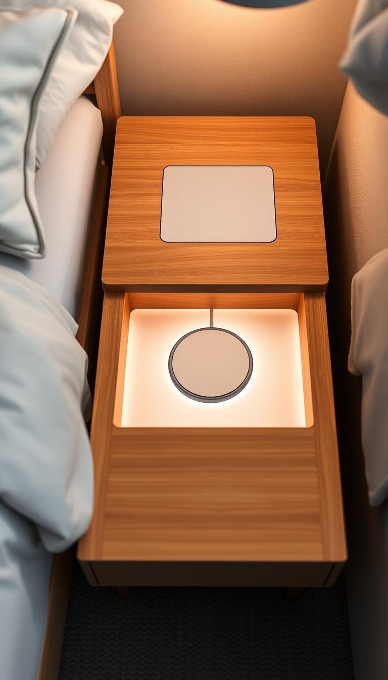 What’s the easiest way to add a hidden charging station inside a nightstand?