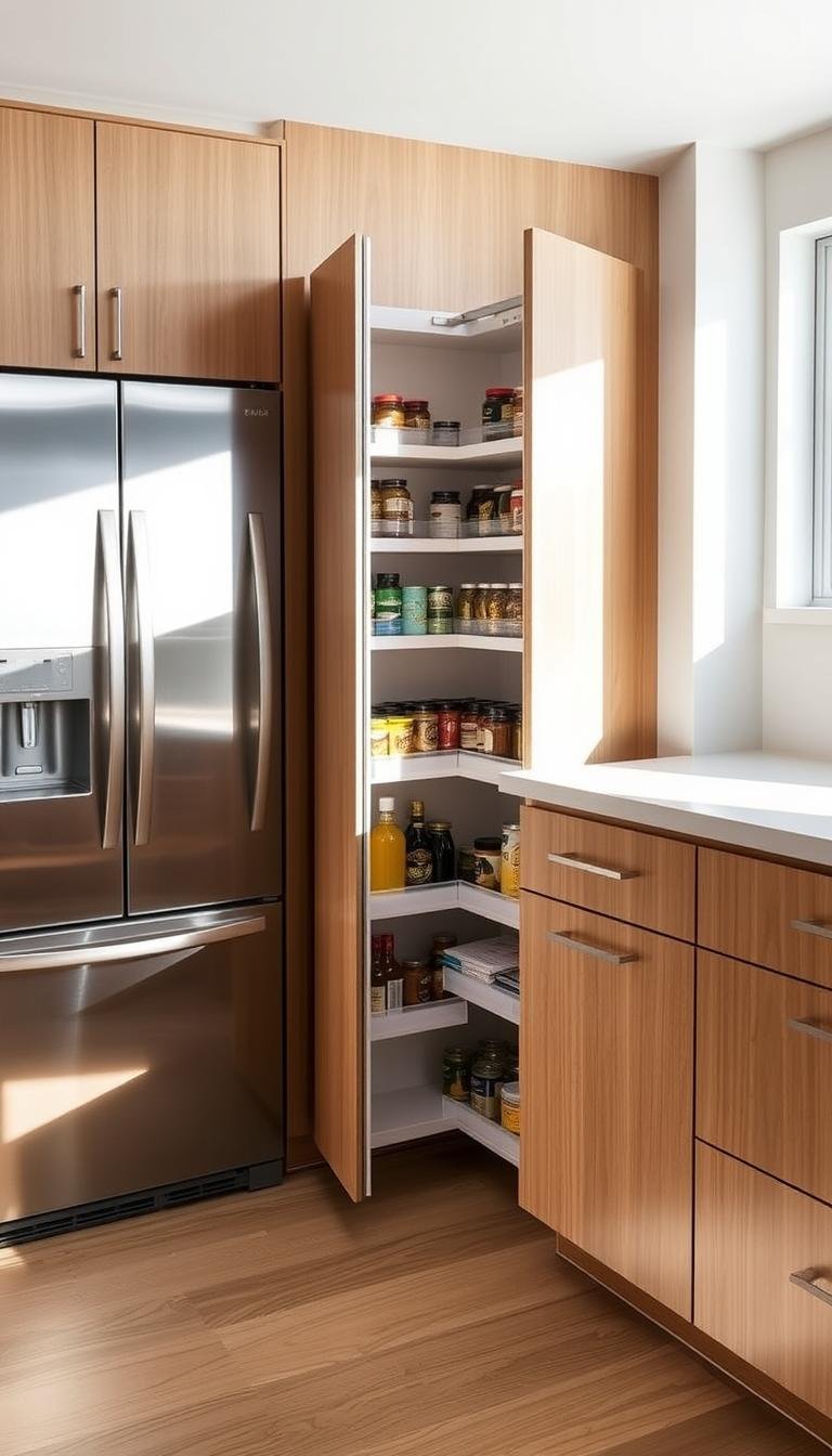 What’s the easiest way to add a pull-out pantry next to the fridge?