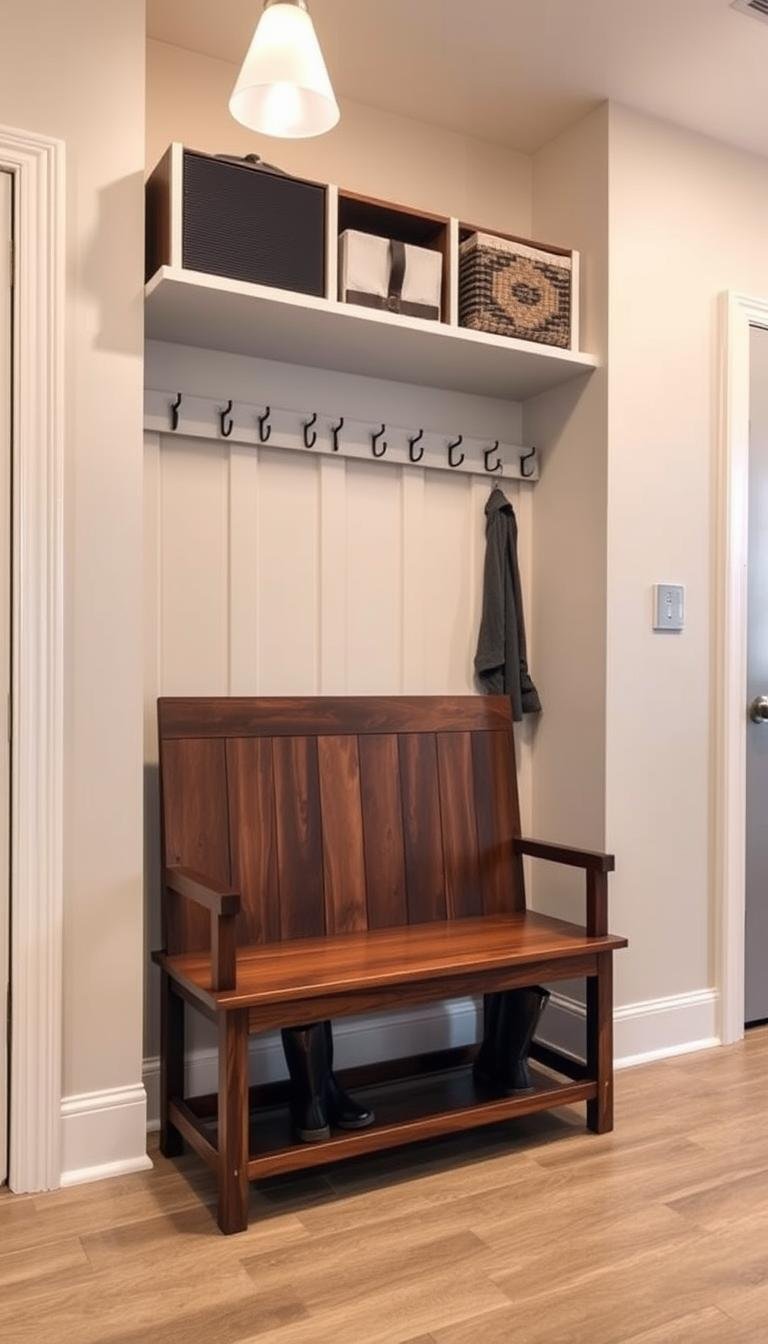 What’s the perfect bench height for a mudroom with tall boots?