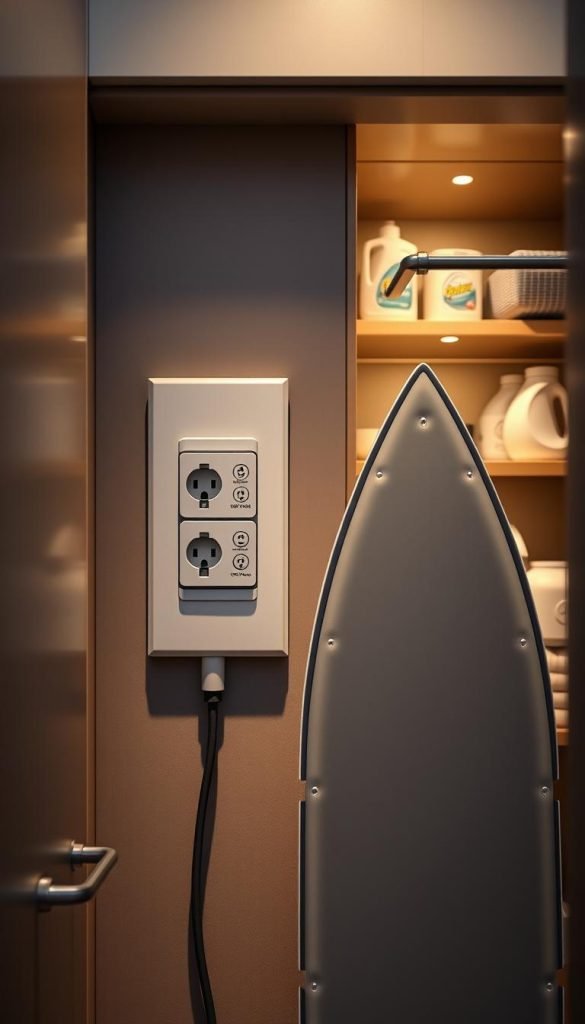 built-in electrical outlet for ironing station