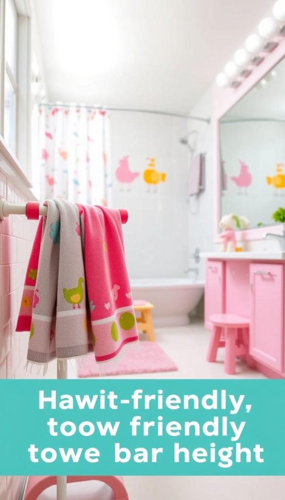 child friendly towel bar height