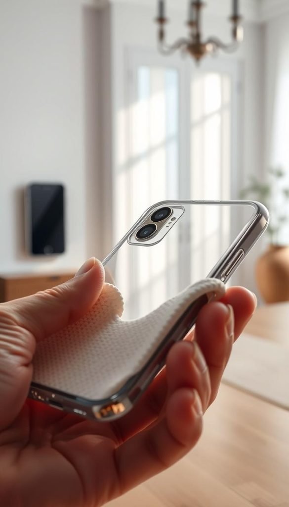 clear phone case maintenance