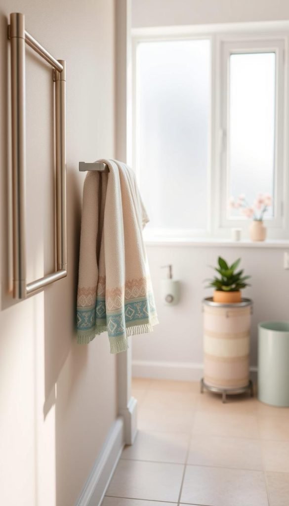 coordinated bathroom accessories placement