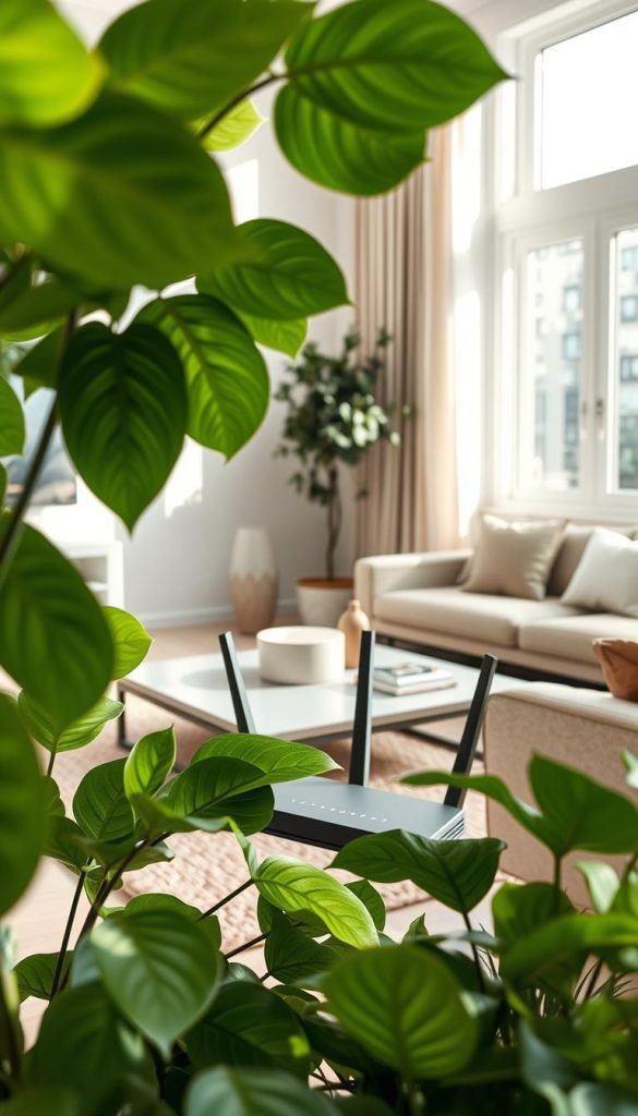 creative router camouflage plants