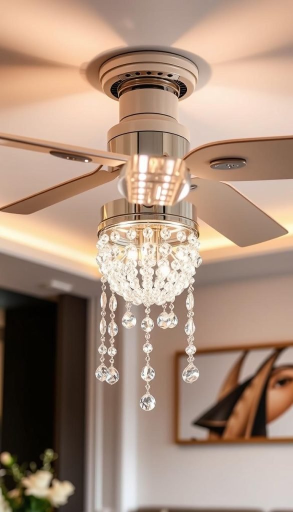 crystal chandelier ceiling fan