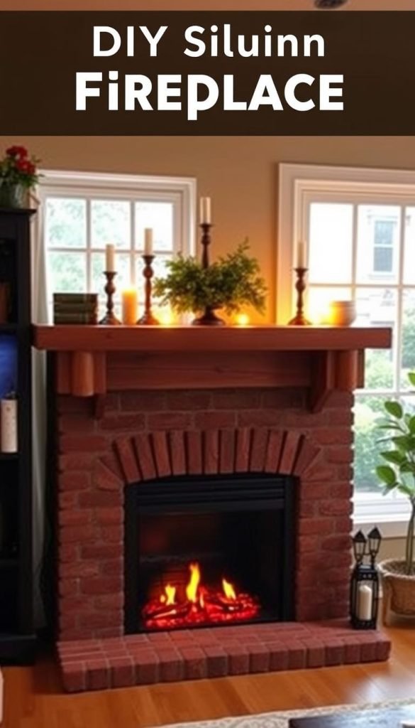 diy faux fireplace
