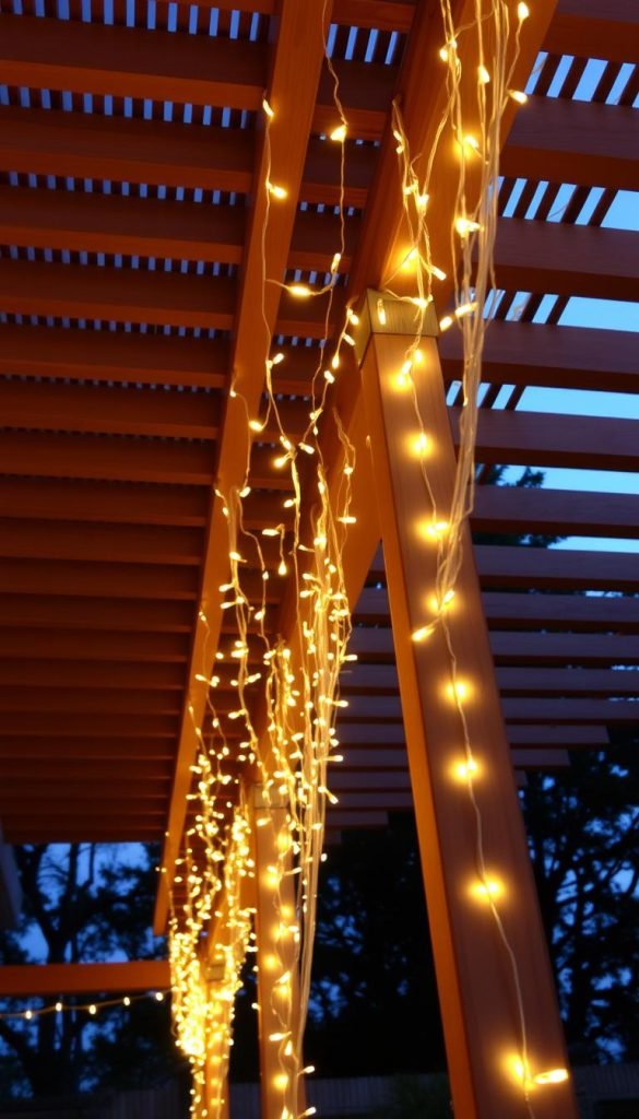 hang string lights on pergola hang string lights on pergola