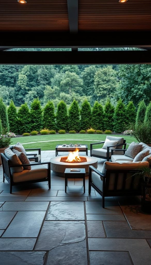patio layout fire pit