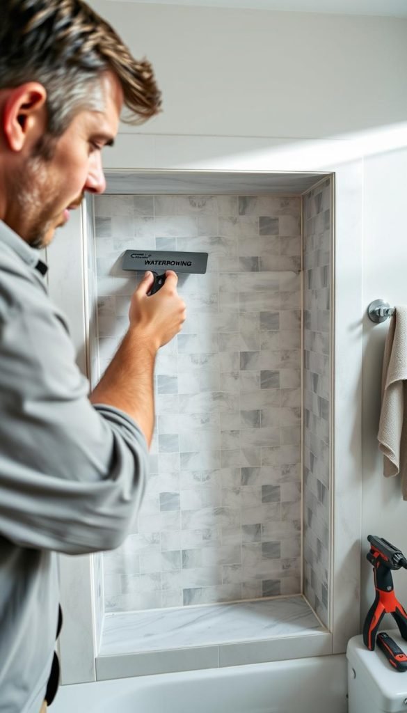 shower niche waterproofing membrane installation shower niche waterproofing membrane installation