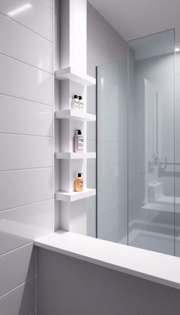 vertical shower niche with multiple shelves vertical shower niche with multiple shelves