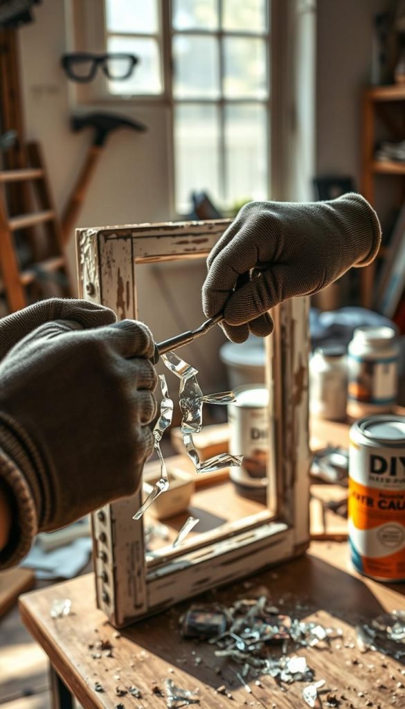 window frame glass removal