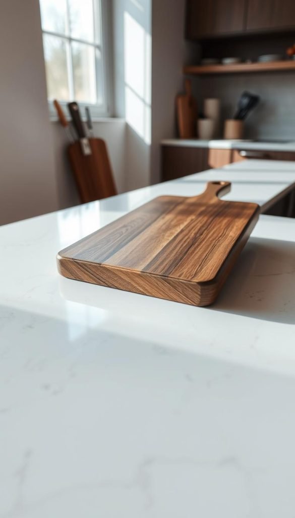 wooden cutting board slipping on quartz counter