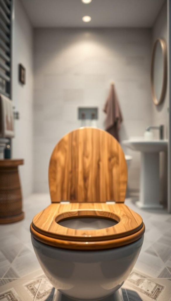 wooden toilet seat with soft close