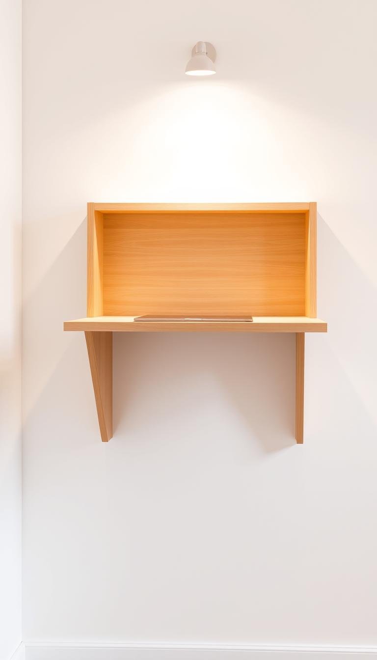 How can I add a fold-down desk to a 3-foot-wide wall?