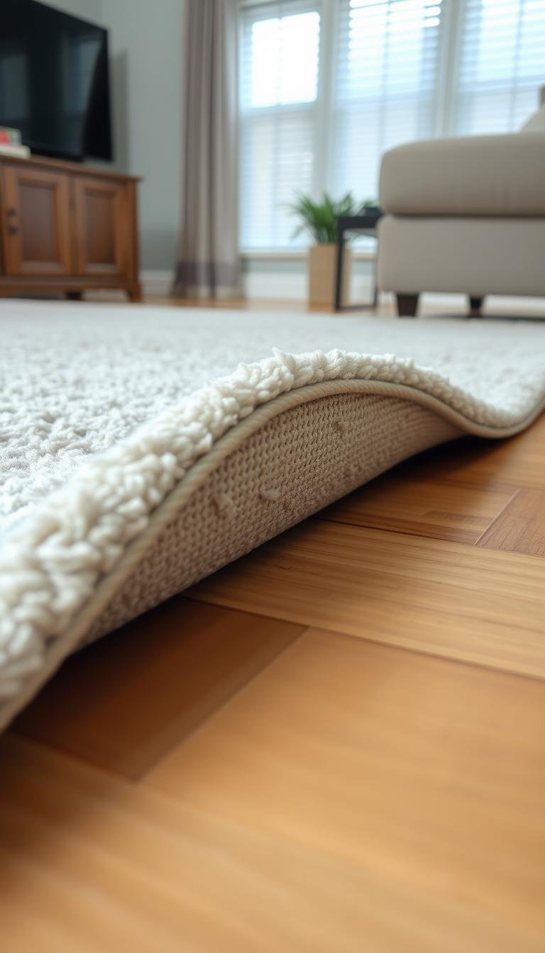 How do I choose a rug pad that works on both carpet and hardwood?