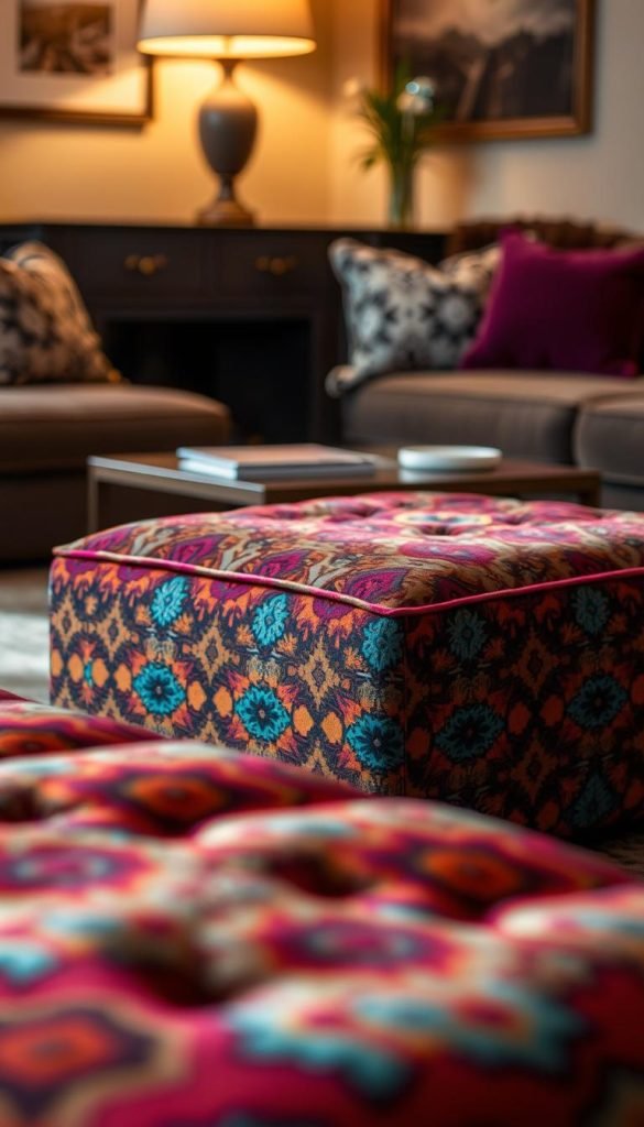 color and pattern ottoman
