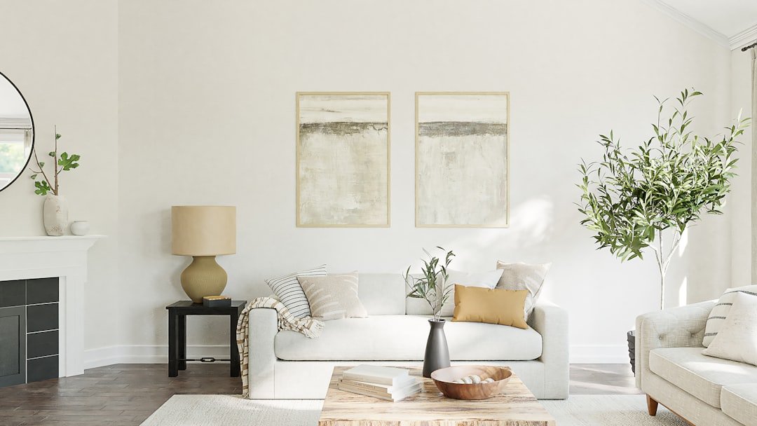 Living room showing well-scaled sofa, chairs and tables with clear circulation