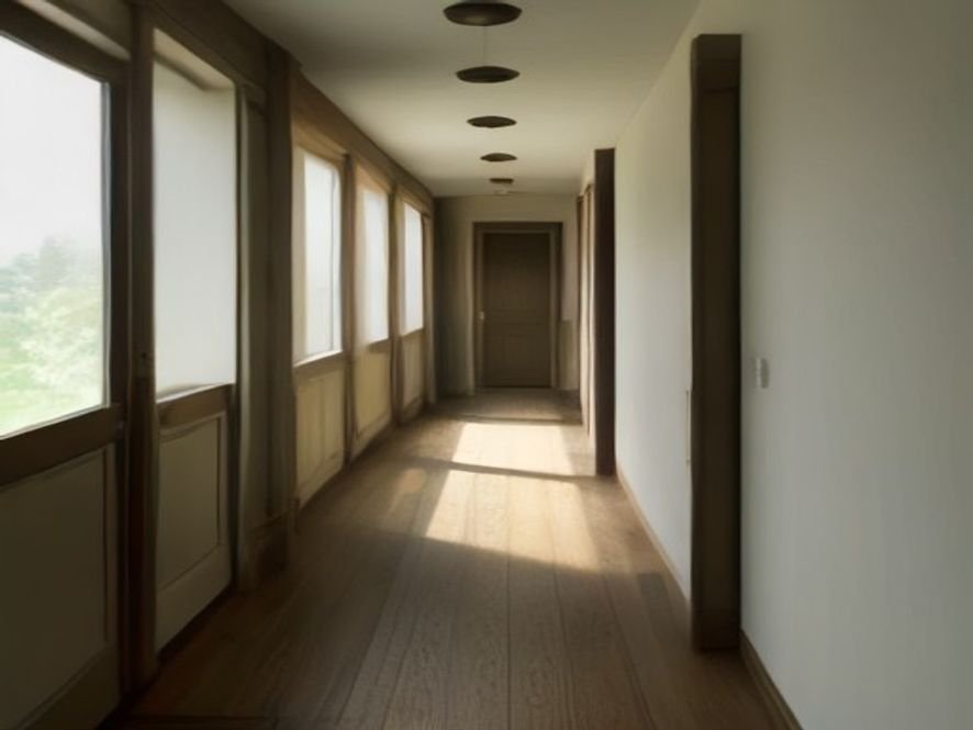 Hallway runner with intentional wood floor margins visible on both sides