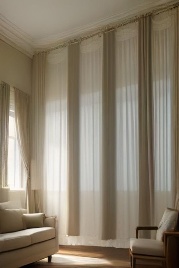 Pinterest graphic for the Dwelanor Curtain Size and Placement Guide