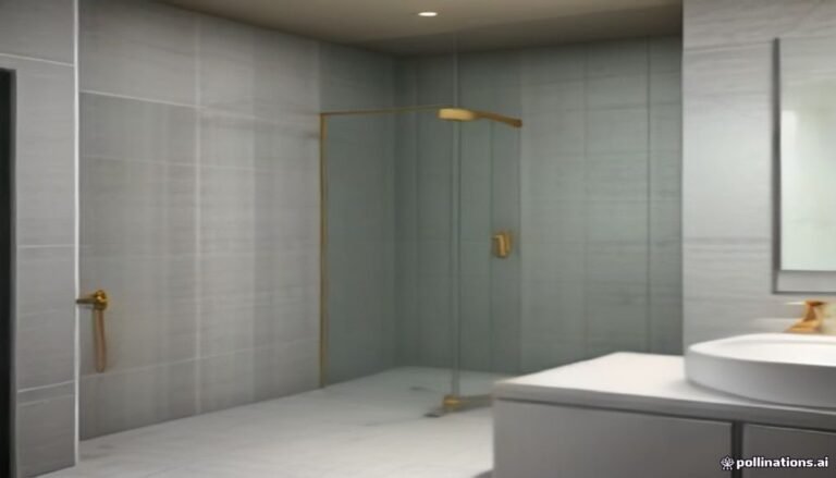 Walk-in shower with a well-proportioned recessed niche holding everyday bath products